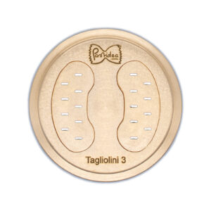 FAT56-018S Die for Tagliolini 3mm bronze screen is compatible with the Pastidea Pasta Machine, La Fattorina, Fimar MPF1.5, Arcobaleno AEX-10 or GGMGastro NMF5. No adapter is needed.