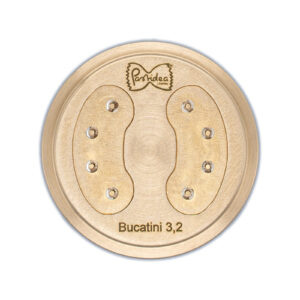 FAT56-068S Die for Bucatini 3,2mm bronze screen is compatible with the Pastidea Pasta Machine, La Fattorina, Fimar MPF1.5, Arcobaleno AEX-10 or GGMGastro NMF5. No adapter is needed.