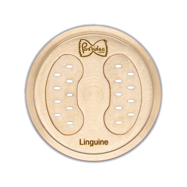 FAT56-076S Die for Linguine bronze screen is compatible with the Pastidea Pasta Machine, La Fattorina, Fimar MPF1.5, Arcobaleno AEX-10 or GGMGastro NMF5. No adapter is needed.