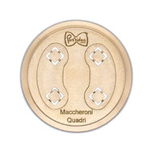 FAT56-067S Die for Maccheroni Quadri bronze screen is compatible with the Pastidea Pasta Machine, La Fattorina, Fimar MPF1.5, Arcobaleno AEX-10 or GGMGastro NMF5. No adapter is needed.