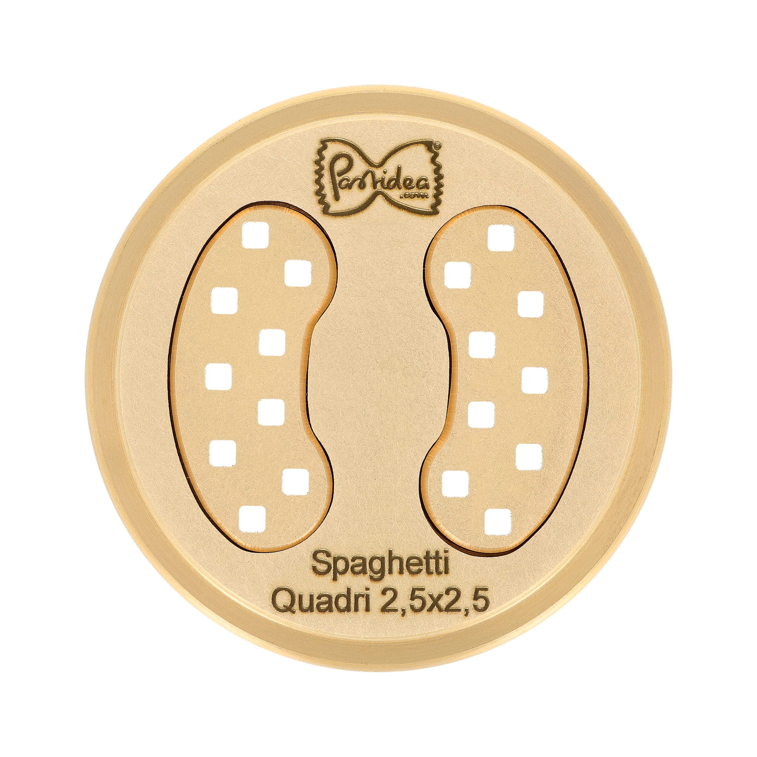 Filière en bronze assemblée Spaghetti Quadri Chitarra 2.5x2.5mm compatible avec Monferrina 59 et Monferrina Dolly