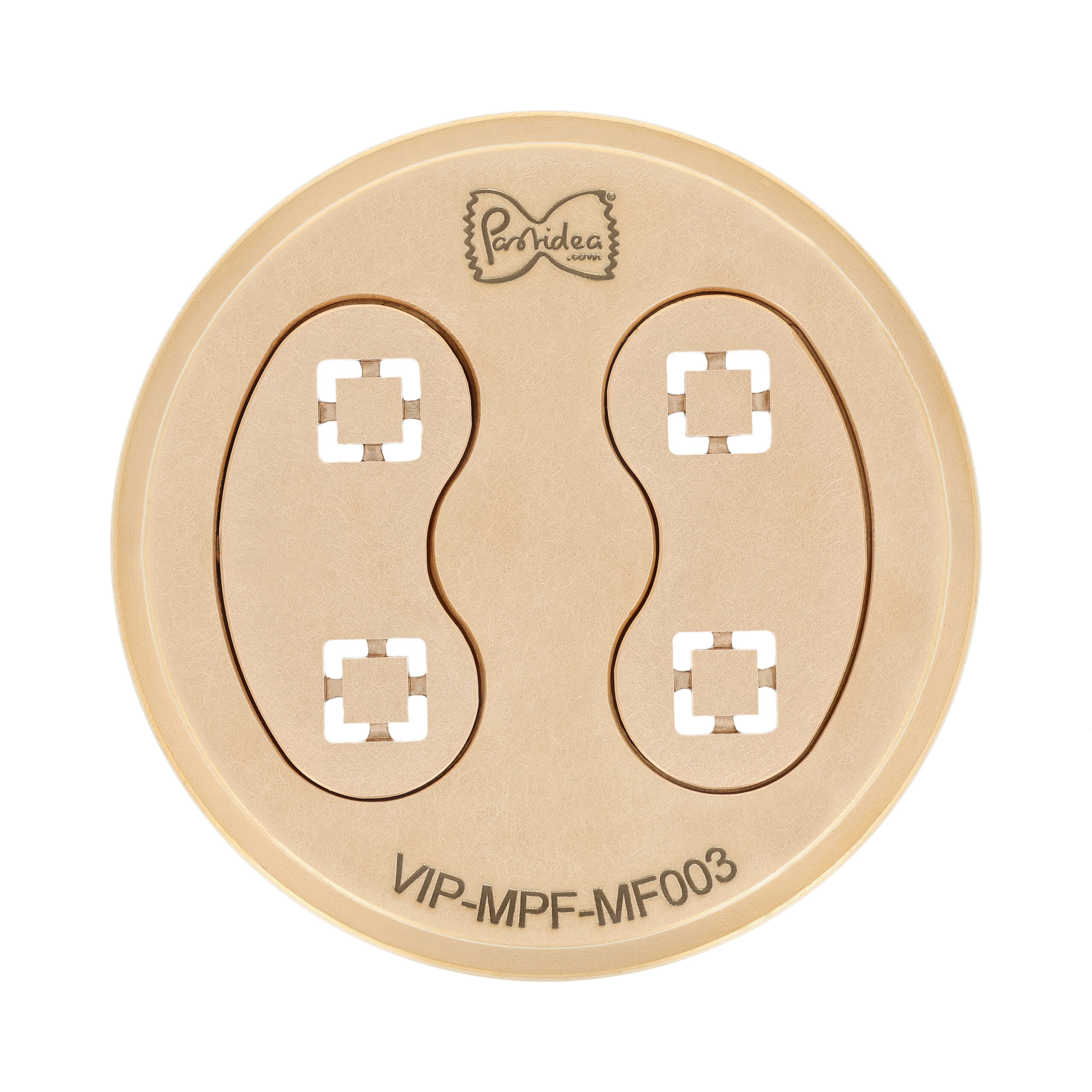 Montierte Bronzematrize Maccheroni Quadri 7x7mm kompatibel mit La Fattorina VIP2, VIP4, Fimar MPF 2.5, MPF 4, PF25E, PF40E, Arcobaleno AEX18, AEX20, GGM Gastro NMH13